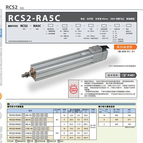 IAI RCS2-RA5C RCS2-RA5R伺服电缸电动推杆