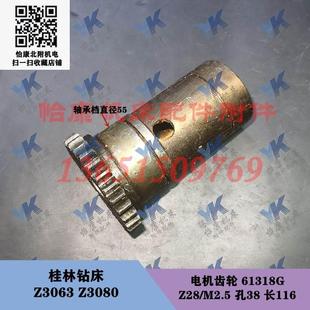 电机齿轮61318G 桂林钻床配件 主轴变速 Z3063 28齿长116 Z3080