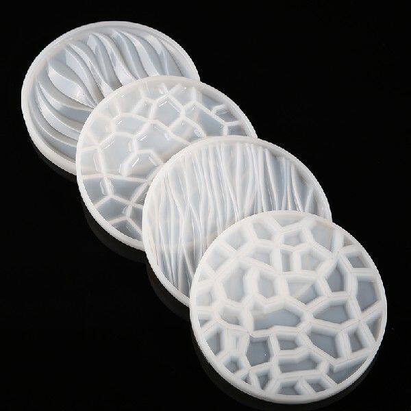 DIY Silicone Coaster Mat Mould Cup Coaster Holder Rack Set C