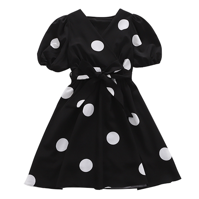 女童夏装连衣裙2022新款复古套装 洋气中大童短袖女孩公主长裙子