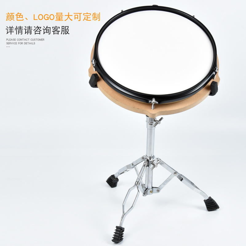 12寸木质仿真鼓哑鼓套装练习哑鼓哑鼓垫静音垫哑鼓板打击板