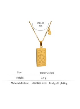 Yhpup 316 Stainless Steel 12 Constellations Necklace Square