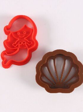 Set of 6 Biscuit Cutters Pressable Biscuit Molds Mermaid