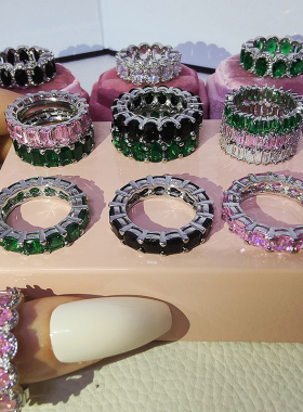 2022 New Arrival Fashion Luxury Green Black Pink 925 Sterlin