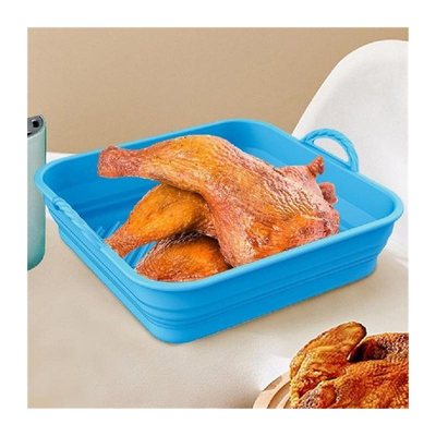 1pcs Airfryer Silicone Tray Square Oven Baking Tray Basket