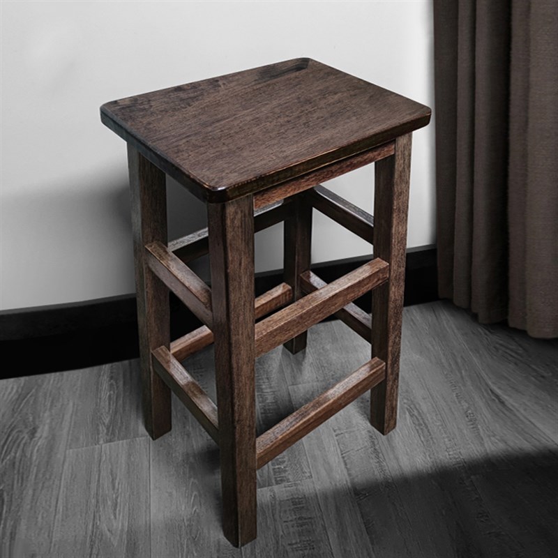实木方凳家用高凳复古凳子高脚凳高椅子吧台酒吧凳商用吧凳木凳子