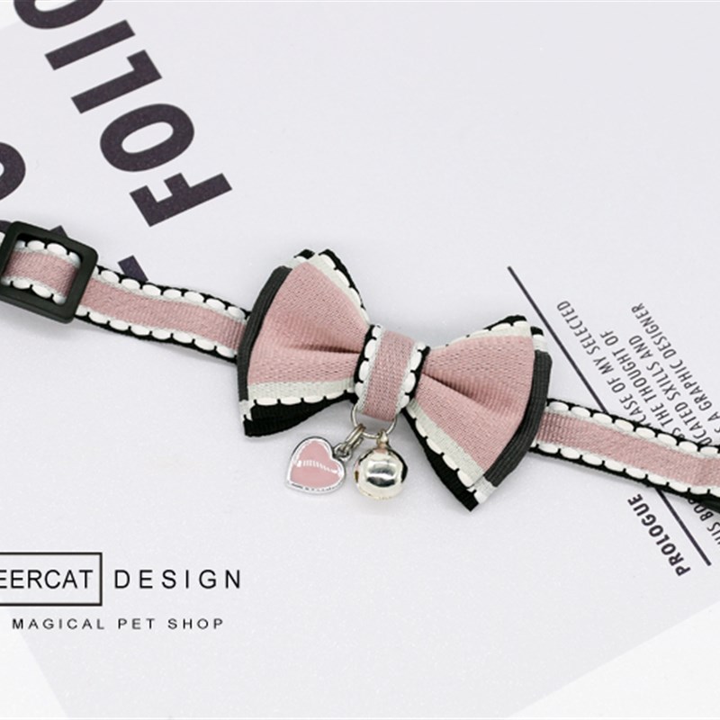 小色猫 猫咪狗狗铃铛项圈宠物蝴蝶结领结泰迪项链饰品可调节包邮