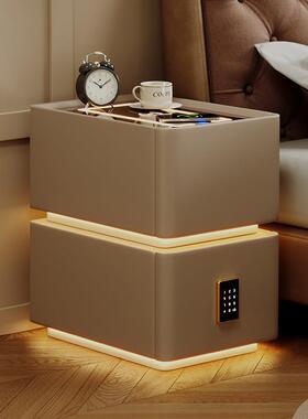 智能床头柜简约现代小型超窄2024新款无线充电30公分卧室床边窄柜