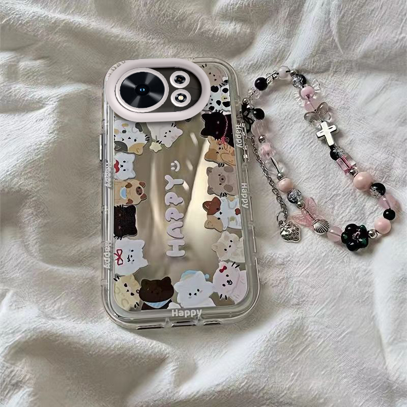 适用华为麦芒40手机壳麦芒40新款保护套TYH651M一02化妆镜面5G智选四十男女四零全包防摔405G软外壳小猫小狗