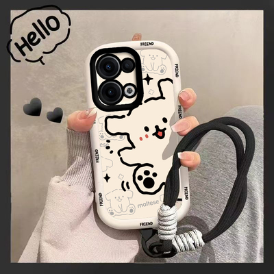 OPPOReno13手机壳OPPO新款Reno13Pro5G套OPPORone135G硅胶OPPOReon全包防摔OPPORneo男女OPP0PP0PPO黑猫白狗