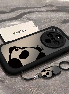 适用oppofindx8手机壳x7ultra新款opofindx6pro全包findx3防摔硅胶findx5pro高级感女可爱带挂绳por渐变熊猫