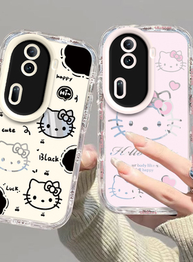 OPPOReno11手机壳OPPO新款Reno11Pro5G套OPPORone115G硅胶OPPOReon全包防摔OPPORneo男女OPP0PP0PPO黑白kt猫