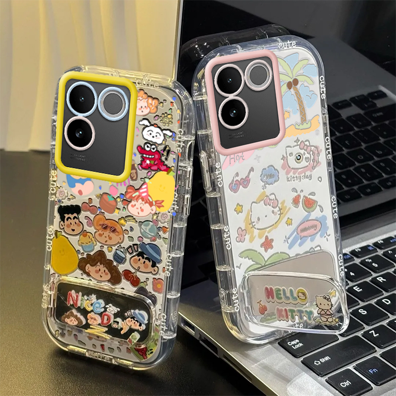 适用vivoS17e手机壳vivo S17e保护套SE新款可爱潮镜面全包防摔vivis步步高曲屏曲面屏高级感viv0男女小新kt猫