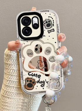 适用OPPOReno15手机壳Reno15Pro保护套OPPO新款化妆镜面镜头全包防摔OPReno高级感外壳OPPReno男女OP小狗爪印