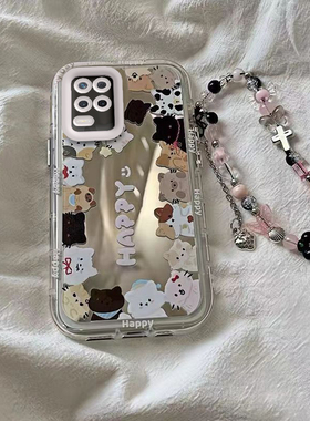 适用真我V13手机壳realmeV135G保护套Realme新款REAIMEV软OPPO镜面OPPOV全包5G防摔OPPORealmeV男女小猫小狗