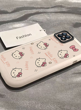 适用opporeno4se手机壳新款男女happy凯蒂猫Reno4se5g硅胶保护套opp0pp0pporeno4pro软全包可爱oppr防摔卡通