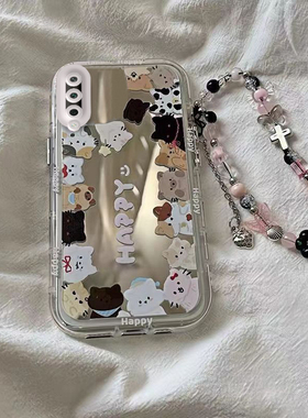 适用荣耀Play3手机壳华为HONORPlay3保护套Paly新款H0N0RPlay可爱化妆镜HONOR全包防摔HONORPiay男女小猫小狗