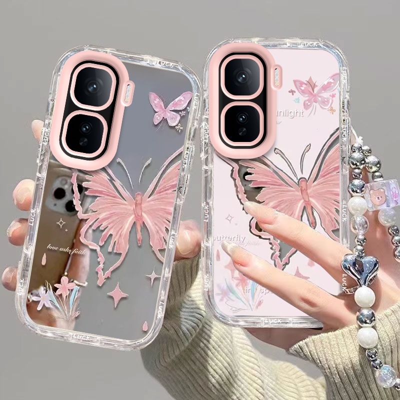 适用iQOONeo10Pro+手机壳vivoiQOONeo保护套爱酷新款化妆镜面iQ00iQNeo全包防摔vivo十iQOO加Neo男女粉色蝴蝶