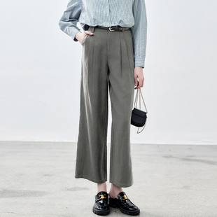 纳纹2025夏季新款休闲裤通勤高腰显瘦百搭设计感西裤下装裤子女