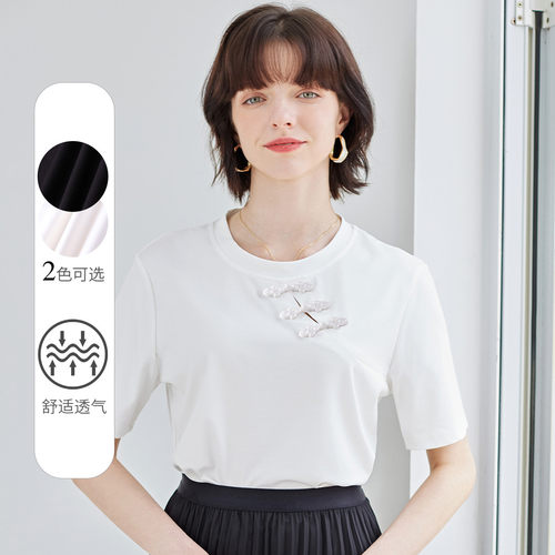 2024时尚短袖纳纹纯色
