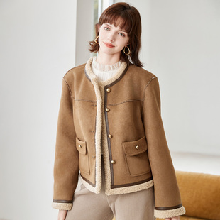 秋冬款 棉衣仿麂皮外套厚绒保暖上衣百搭通勤外套女 女式
