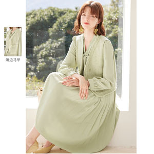 纳纹2025新秋款设计感外套连衣裙两件套时尚休闲通勤套装女