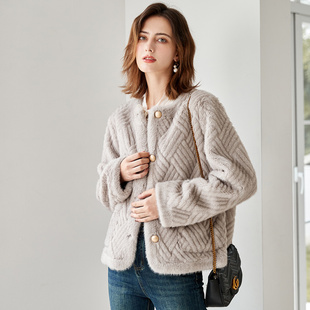 【毛绒外套】秋冬款女式外套仿貂毛外套大衣保暖上衣百搭外套女