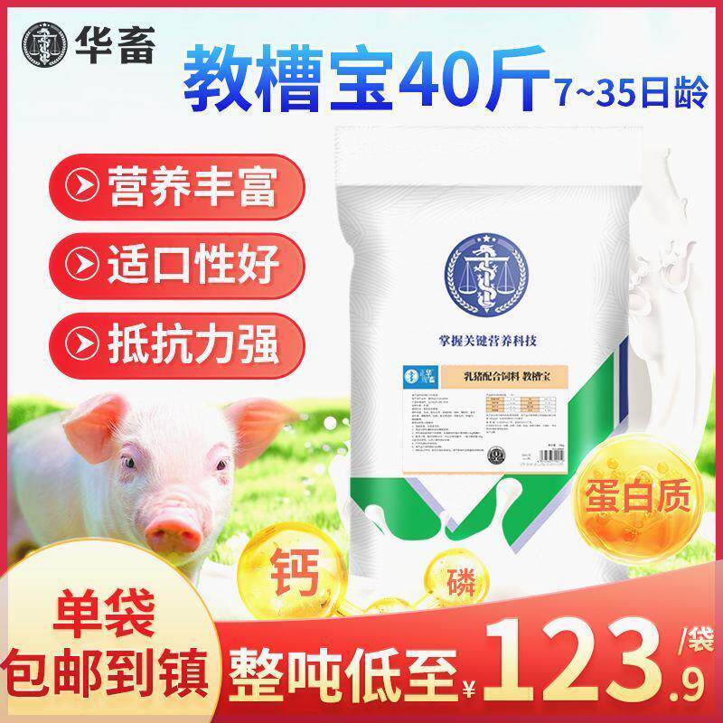 华畜粉加粒教槽料乳猪仔猪开口料小猪断奶代乳保育颗粒饲料教槽宝