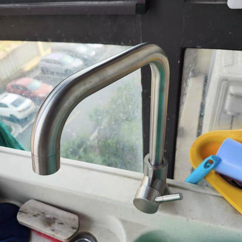 不锈钢龙头冷热加厚厨房水龙头带滚珠大弯龙头家用防溅可旋转厨用