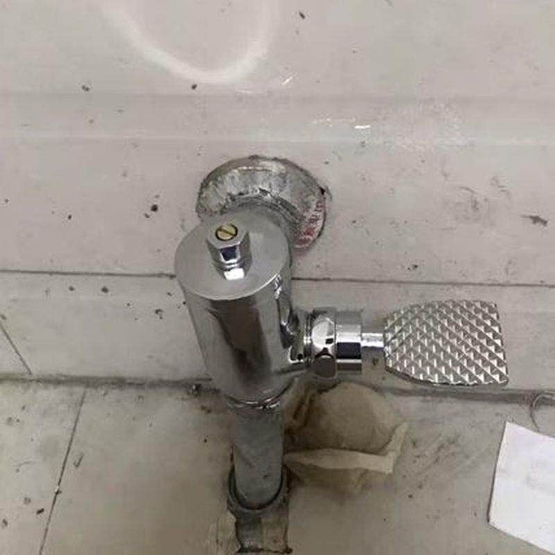 冲水阀转角直角脚踏式全铜厕所大便蹲便器冲洗阀90度入墙式