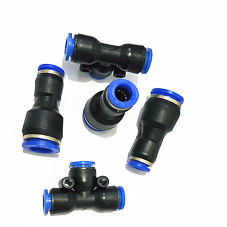 气动接头PU直通三通对接气管接头快插塑料快速接头PU-4 6 8 10 12