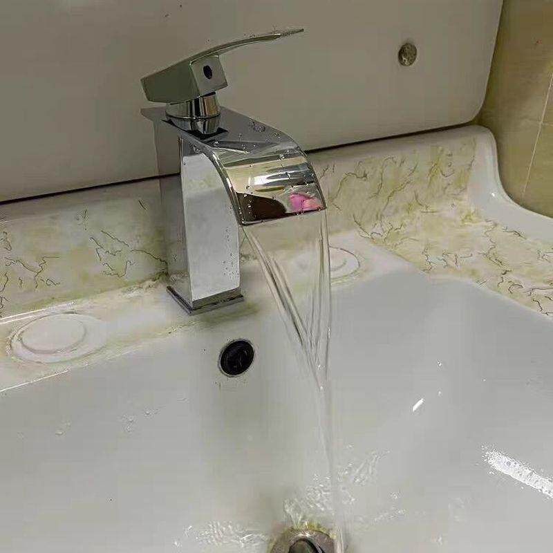 全铜冷热洗手水龙头卫生间黑色面盆台上家用厕所浴室瀑布式洗脸盆