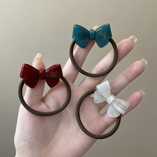 醋酸蝴蝶结扎头绳女发圈高弹性橡皮筋不伤发皮套气质百搭马尾发绳