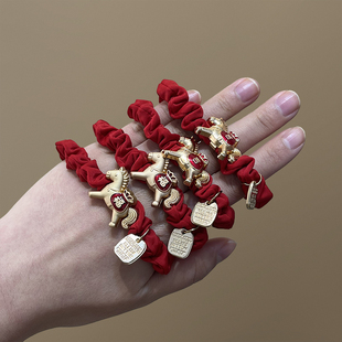 苏小北新中式小马小肠发圈女新年款红色扎头发绳高弹力不伤发皮筋