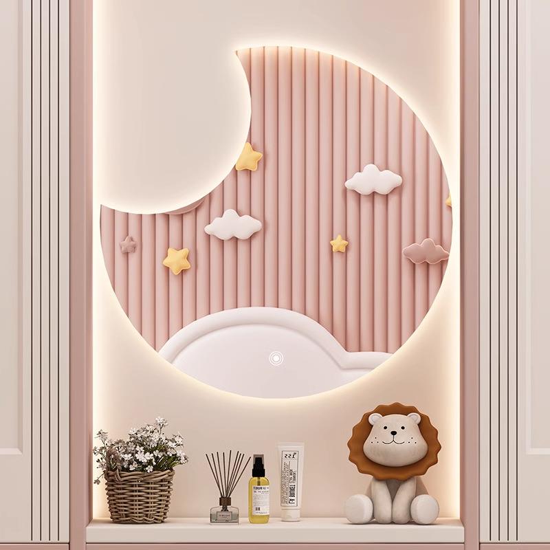 壁挂智能led化妆镜带灯光女生卧室台式桌面网红少女心梳妆台镜子