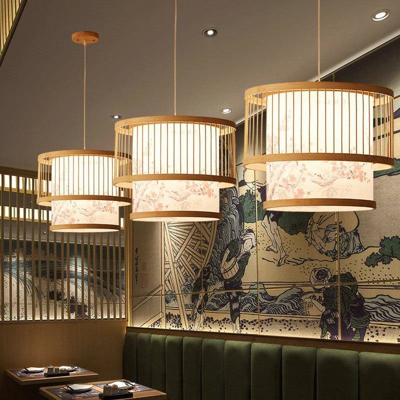 现代中式吊灯竹艺灯竹编吊灯卧室餐厅风格灯