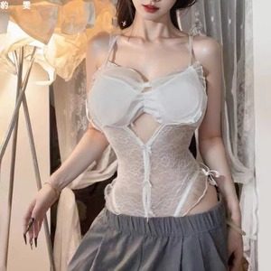 内衣性感纯欲女夏天薄聚拢透气蕾丝收副乳吊带新款连身裤大码文胸
