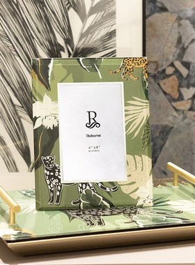 Ree纸巾盒丛林印记绿色卧室超大餐P桌相框托盘轻奢简约
