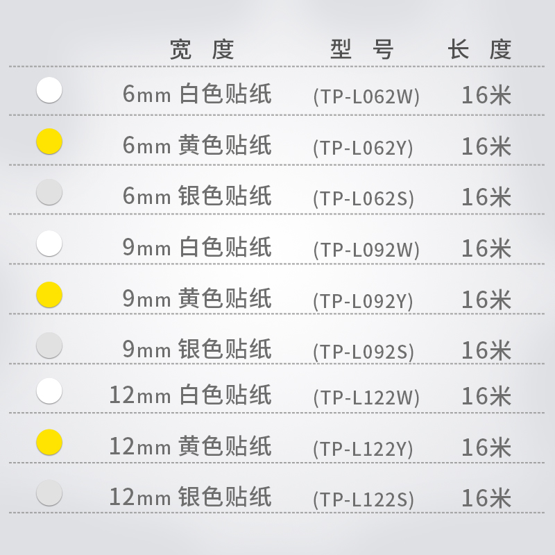 硕方贴纸适用TP70/76线号打印纸TP-L09q2W白色TP-L062Y黄色不干胶