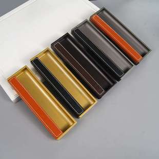 橱柜衣柜门隐藏式 皮拉手 简约皮革拉手 全铝嵌入式 澳拉雅