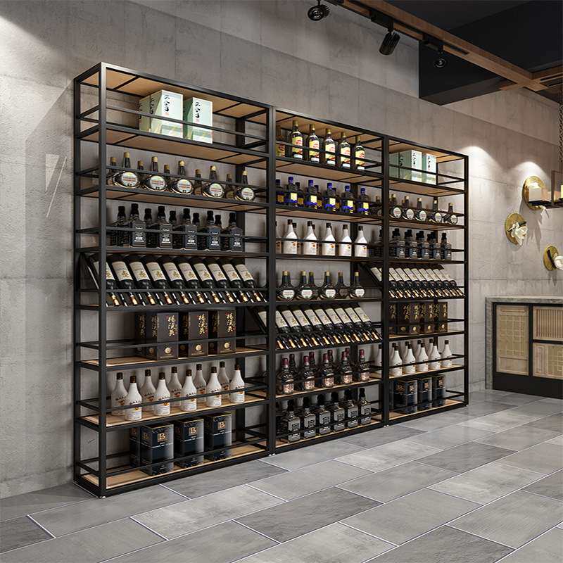 工业风复古酒架葡萄酒红酒架子展示架商用铁艺酒窖酒庄酒柜展示柜