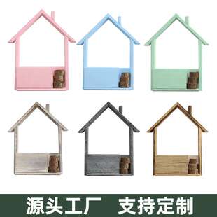 木制壁挂花盆 木制花盆挂件 木质工艺品手工木制品现代简约墙壁