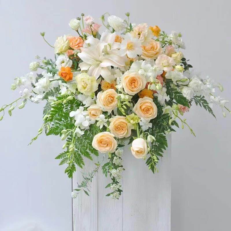 商务会议桌花讲台花鲜花速递同城宴会签到上海北京花店配送真花