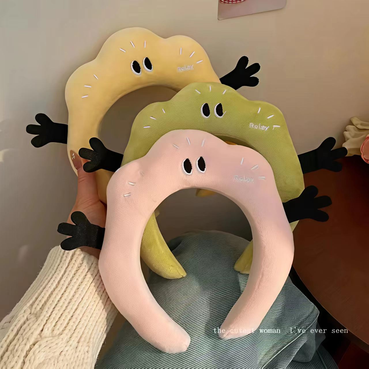 可爱卡通毛绒高颅顶发箍