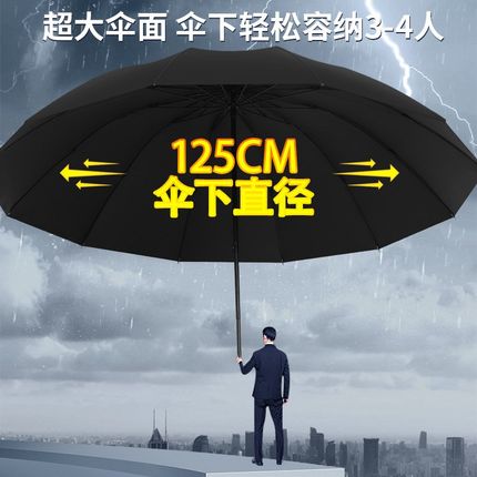 雨伞大号超大男士l折叠伞定制手动晴雨两用伞加固加厚遮阳防晒伞