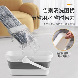 免手洗平板h吸水拖把家用轻便地砖墩布拖把懒人干湿两用拖把桶