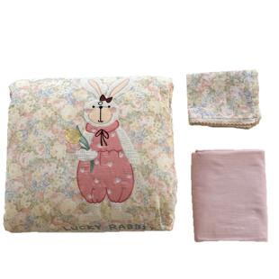 卡通爱卡日通系纯棉绣花纱布夏被床单款四可XL250422套全件棉花边