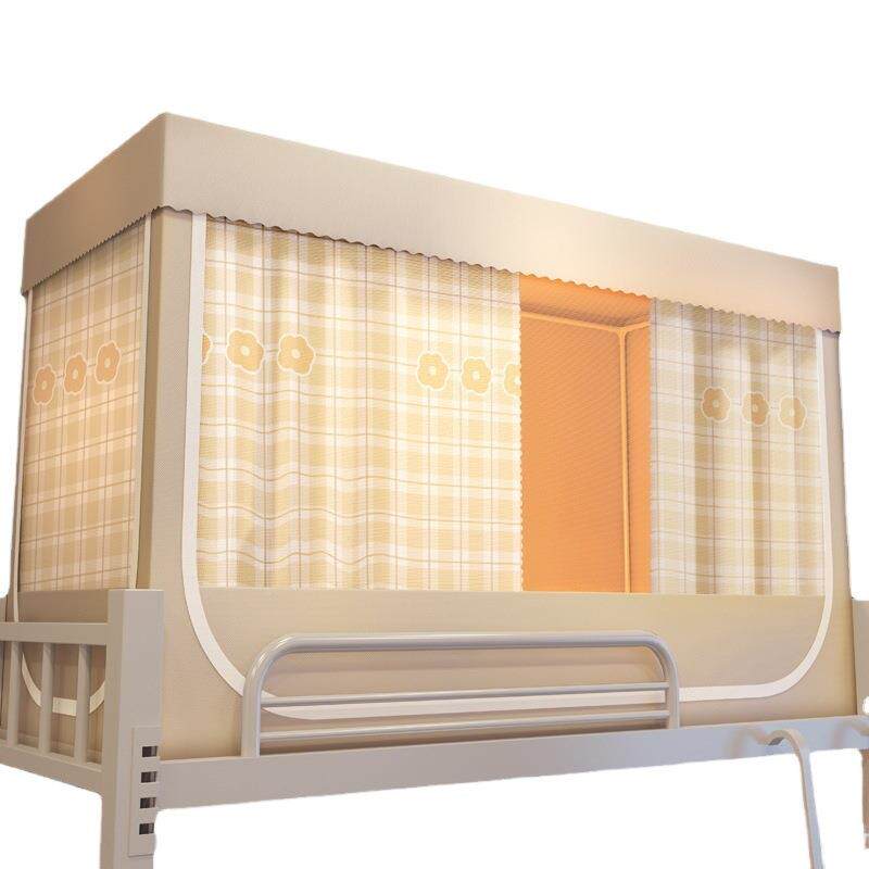 光蚊帐学生宿舍上下铺WMBiYRFp床帘加蚊加通用遮单厚人床免安装帐