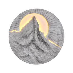 现创意金代客厅餐323厅背饰景装灯立体高级感走廊过道日照壁画山