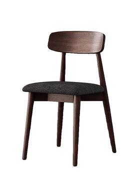 MYDY-095#Y-09厅5#北型欧实木J家用餐椅现代简约胡桃原木色餐小户